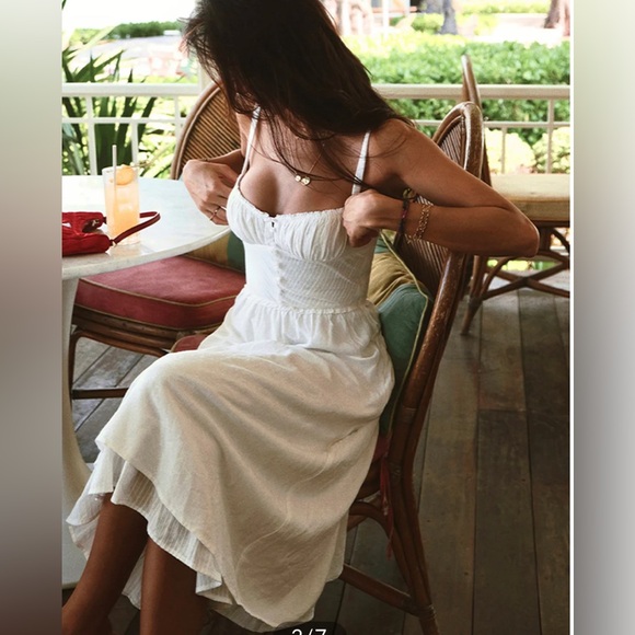 Ruffle Hem Cami Plain Midi Dress - Picture 2 of 3